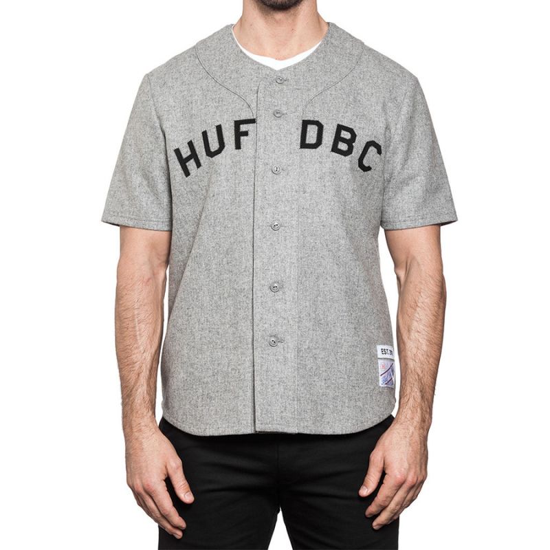 Джерсі HUF SF Captain's baseball jersey grey wool