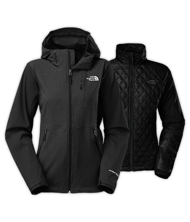 Жіноча куртка The North Face Thermoball triclimate jacket black grey