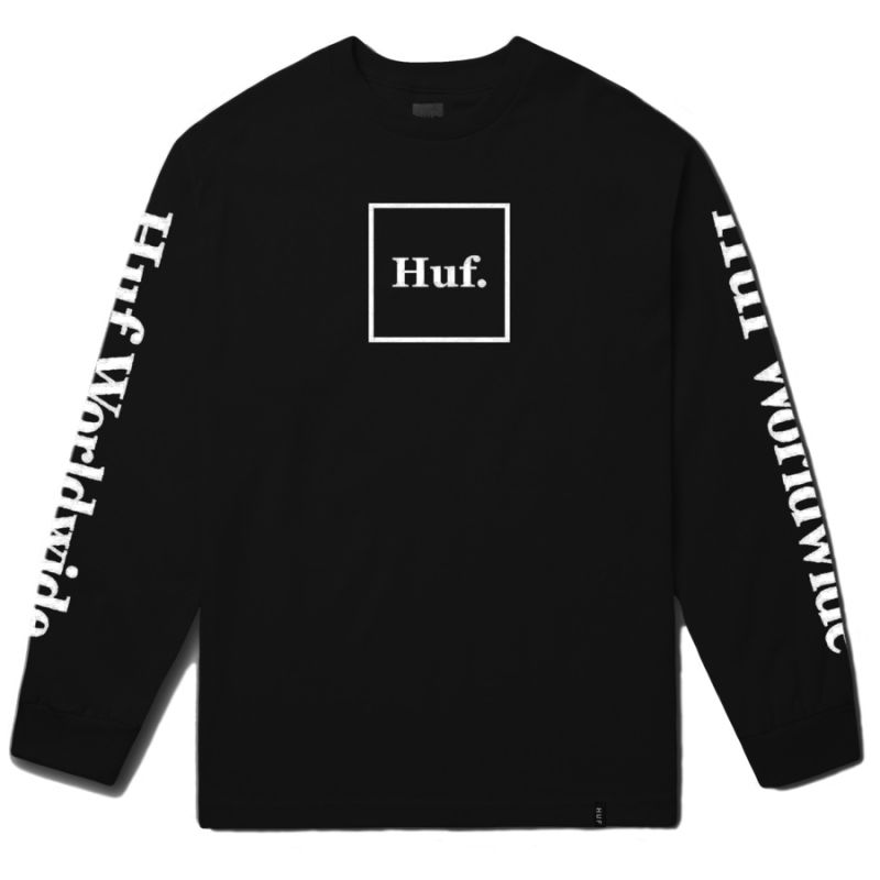 Лонгслів HUF Domestic ls tee black