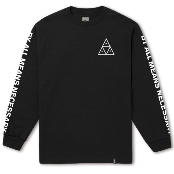 Лонгслів HUF Essentials Triple Triangle ls tee black