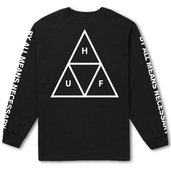 Лонгслів HUF Essentials Triple Triangle ls tee black