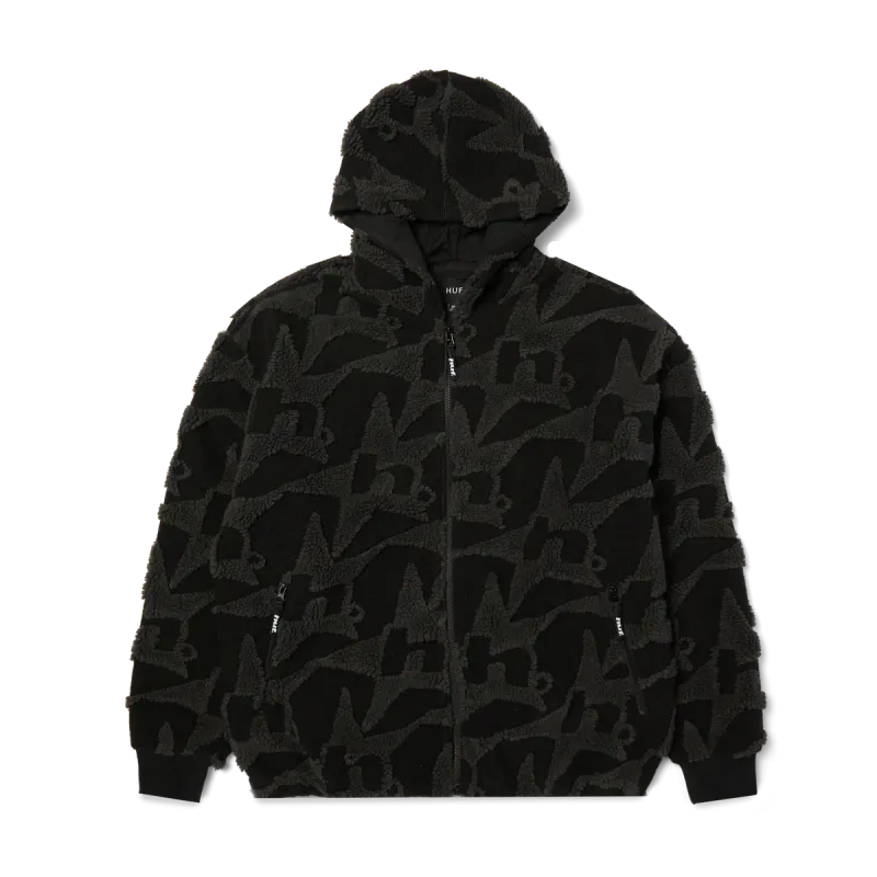 Куртка HUF SP26 H Star Repeat High Pile jacket black