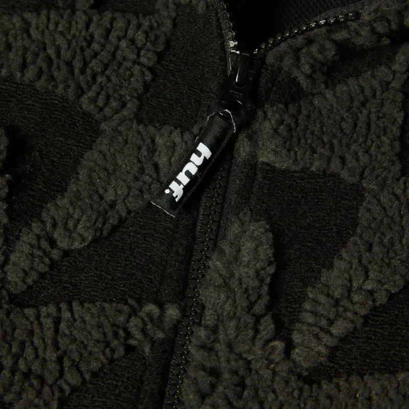 Куртка HUF SP26 H Star Repeat High Pile jacket black