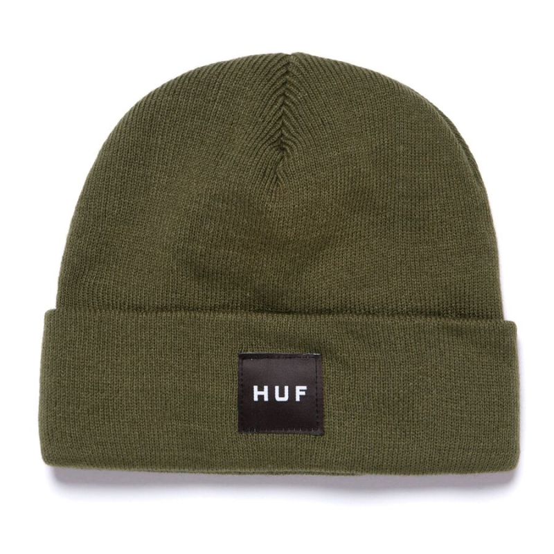 HUF FA22 Box logo beanie olive
