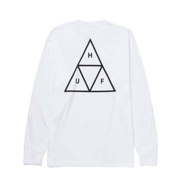 Лонгслів HUF Essentials Triple triangle ls tee white