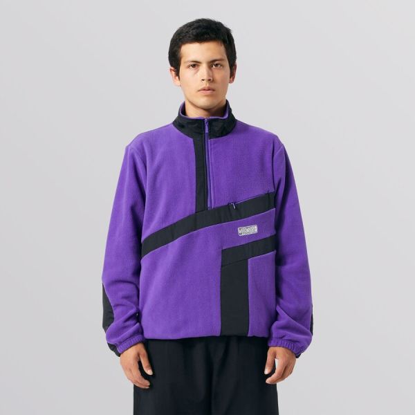 Фліска HUF FA22 Range Quarter zip polar fleece purple