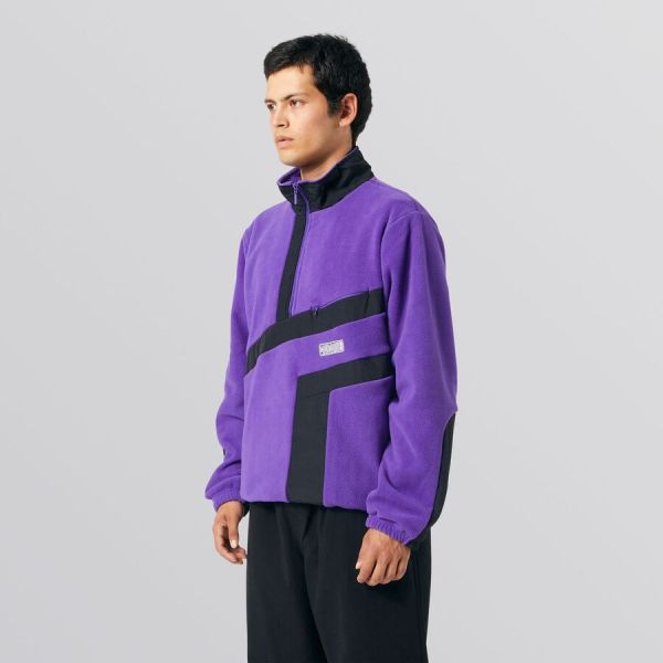 Фліска HUF FA22 Range Quarter zip polar fleece purple
