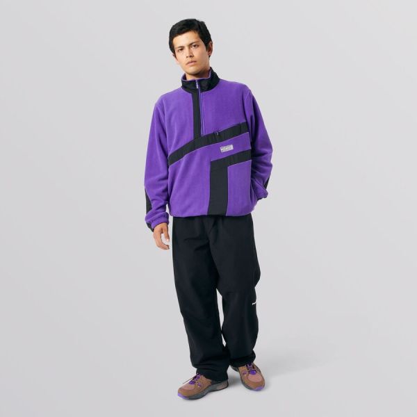 Фліска HUF FA22 Range Quarter zip polar fleece purple