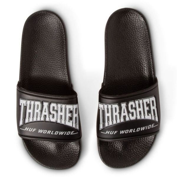 Шльопанці HUF Thrasher slides black