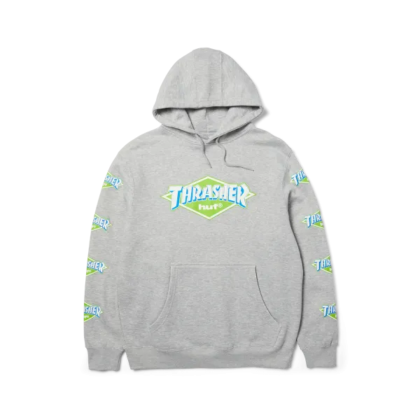 Худі HUF x Thrasher Logo Hoodie heather grey