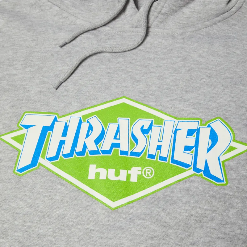 Худі HUF x Thrasher Logo Hoodie heather grey