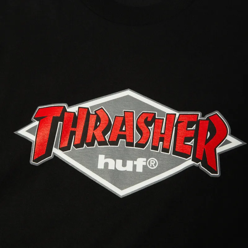 Футболка HUF X Thrasher logo black