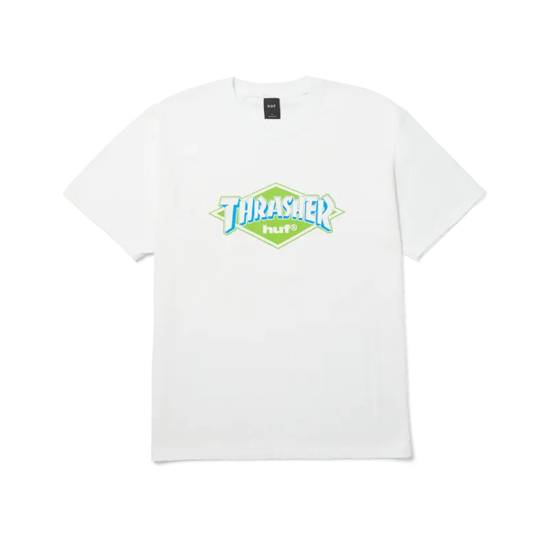 Футболка HUF X Thrasher logo white