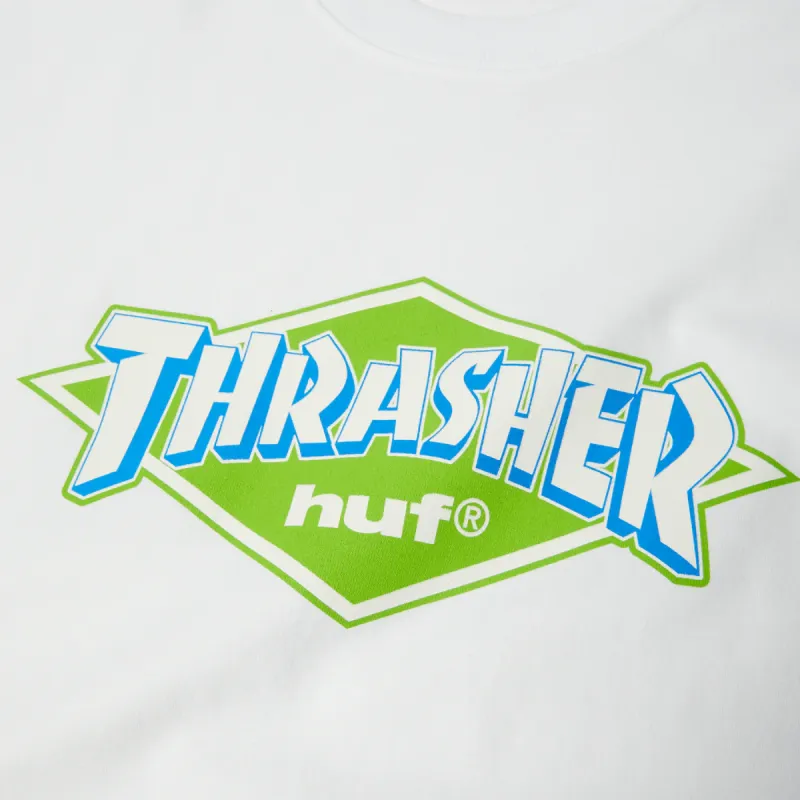 Футболка HUF X Thrasher logo white