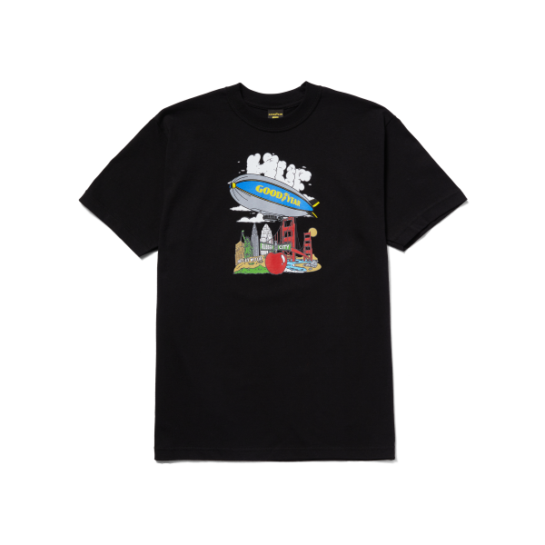 HUF SP23 Goodyear Discover tee black