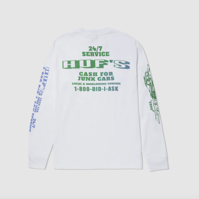 Лонгслів HUF SU24 Worldwide Towing LS tee white