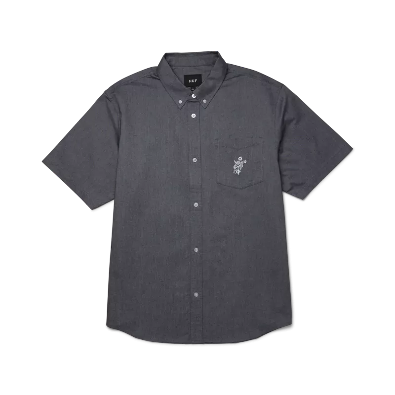 Сорочка HUF SP25 Icarus Oxford shirt washed black