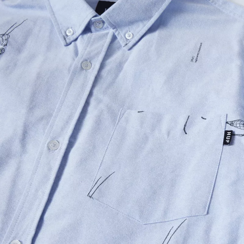 Сорочка HUF HO24 Mantis Oxford shirt blue