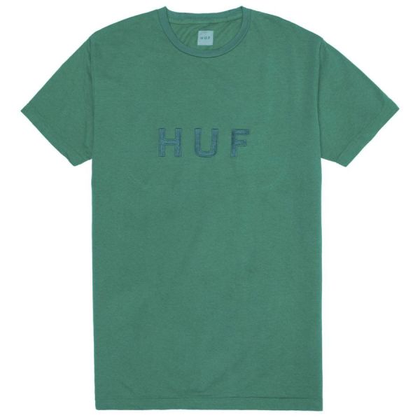 Футболка HUF SP18 OG Logo over dye tee emerald