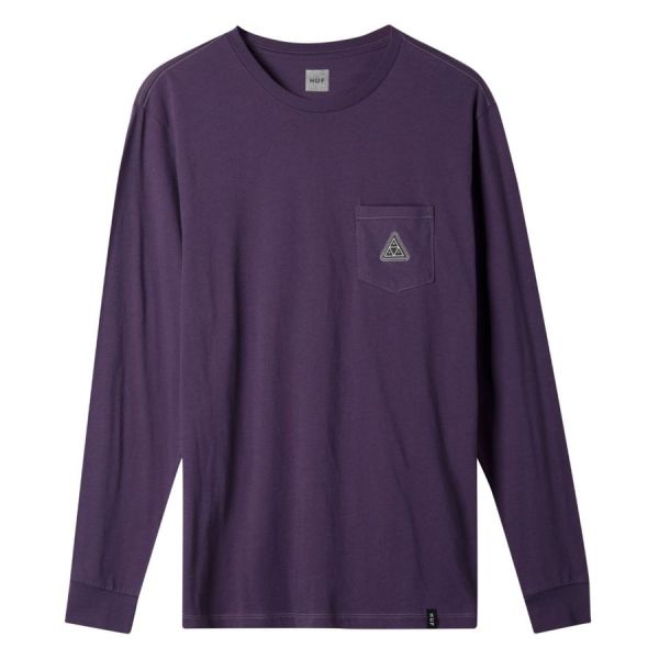 Лонгслів HUF FA19 Peak patch ls tee purple velvet