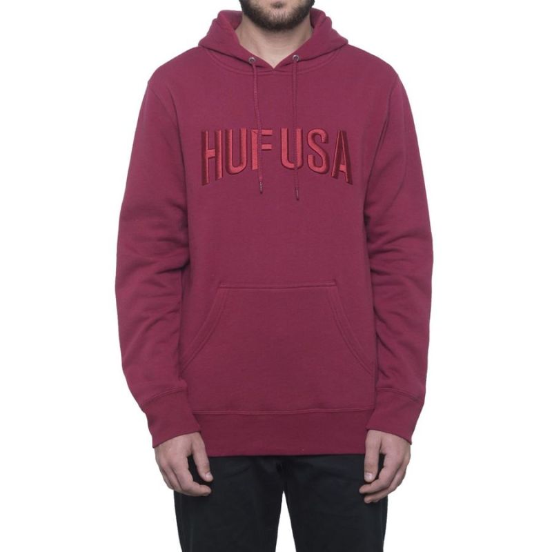 Реглан HUF Team Logo pullover hoodie terracota