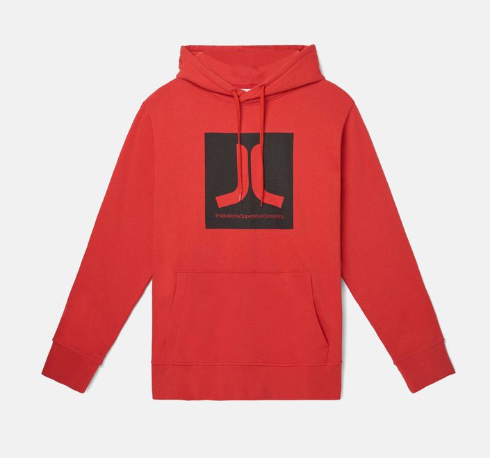 Реглан WeSC Fall18 Box Icon hooded sweatshirt flame scarlet
